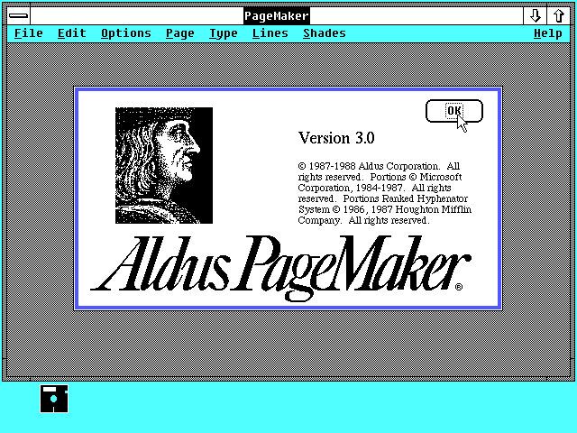 Aldus Pagemaker 3.0 - Splash